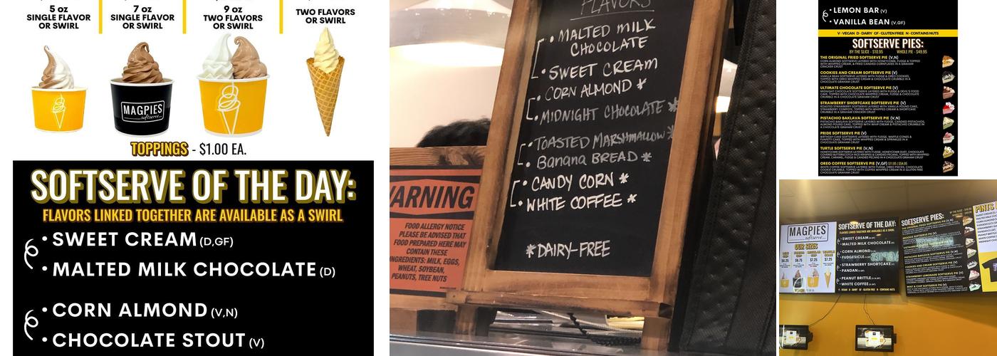 Magpies Softserve Menu