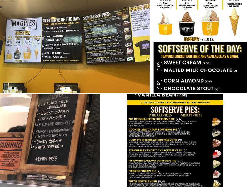 Magpies Softserve Menu