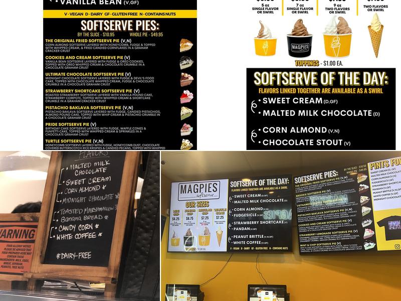 Magpies Softserve Menu