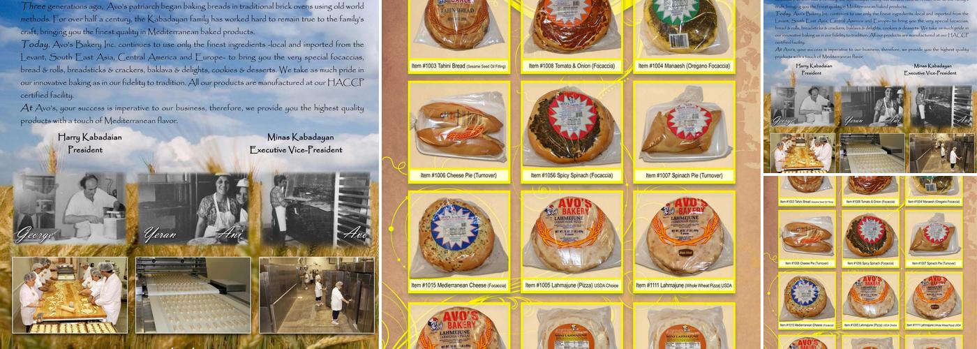 Avos Bakery Menu