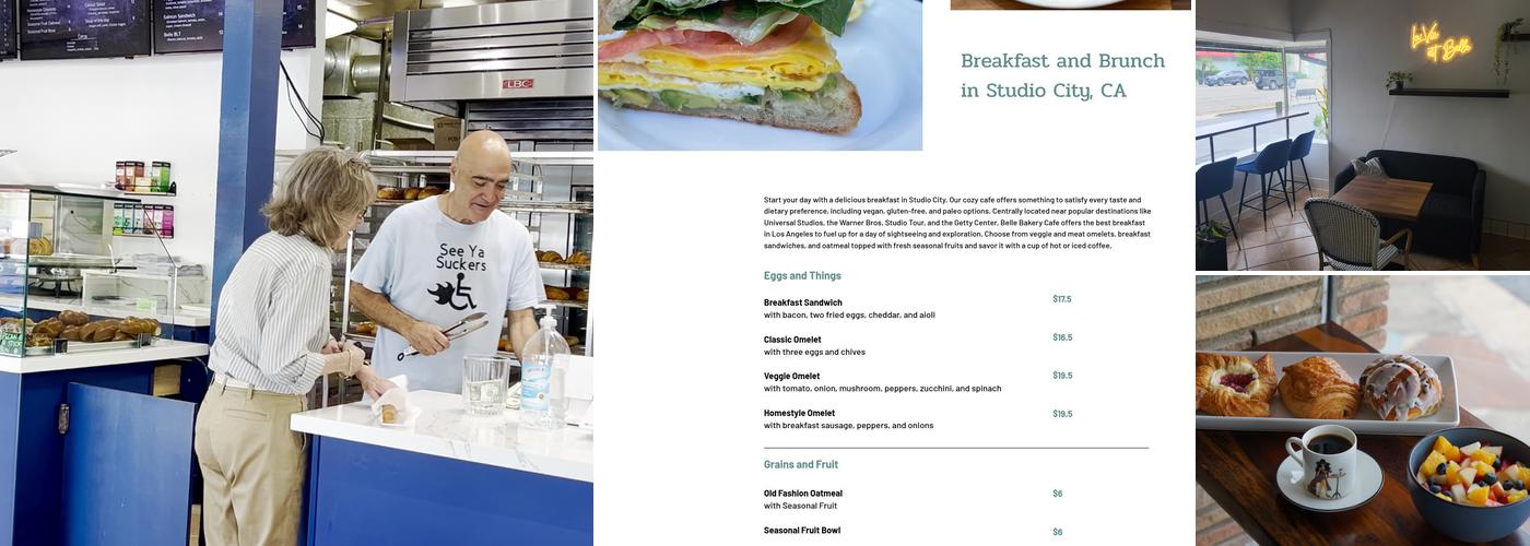 Belle Bakery Cafe Menu