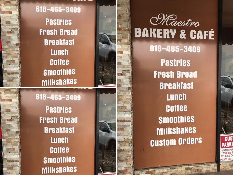 Maestro Bakery Menu