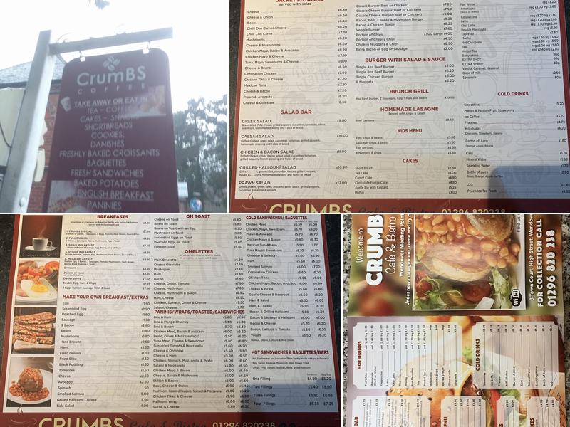 Crumbs Cafe Menu