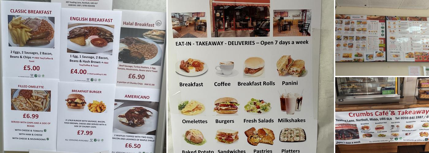Crumbs Cafe & Takeaway Menu