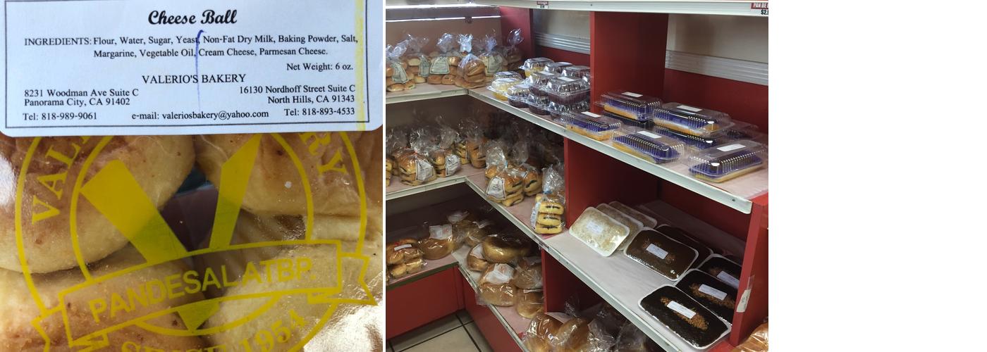 Valerio's Bakery Menu