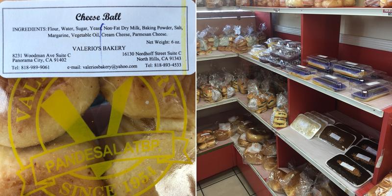 Valerio's Bakery Menu