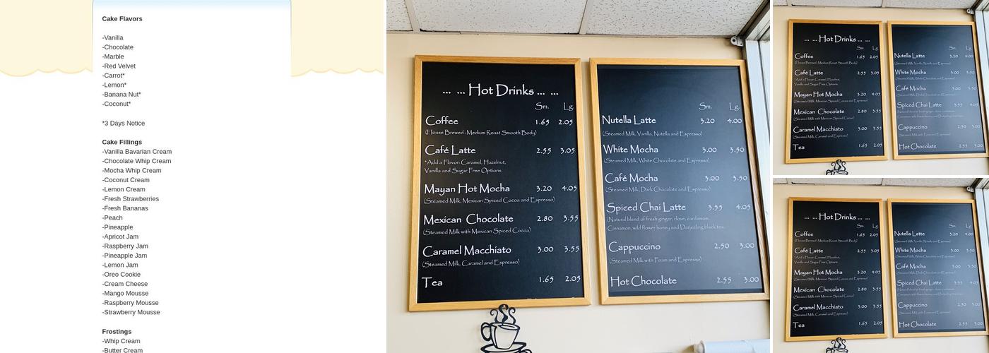 Rose Bakery Menu