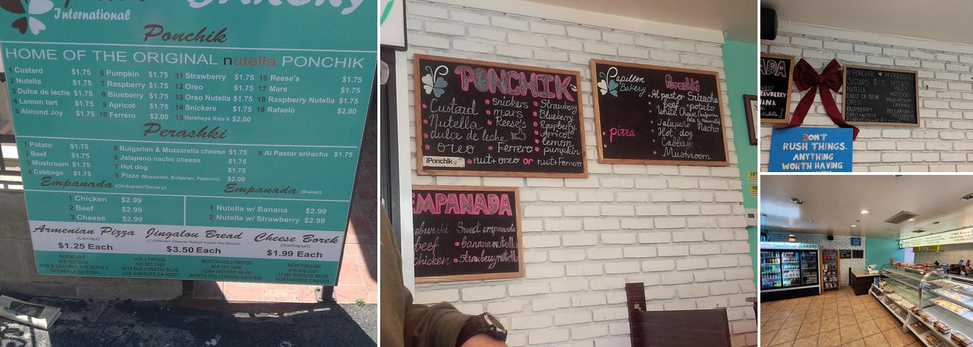 Papillon International Bakery Menu