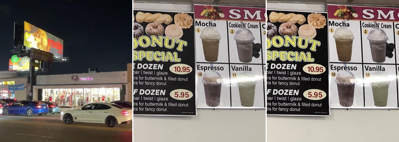 Fantastic donut Menu