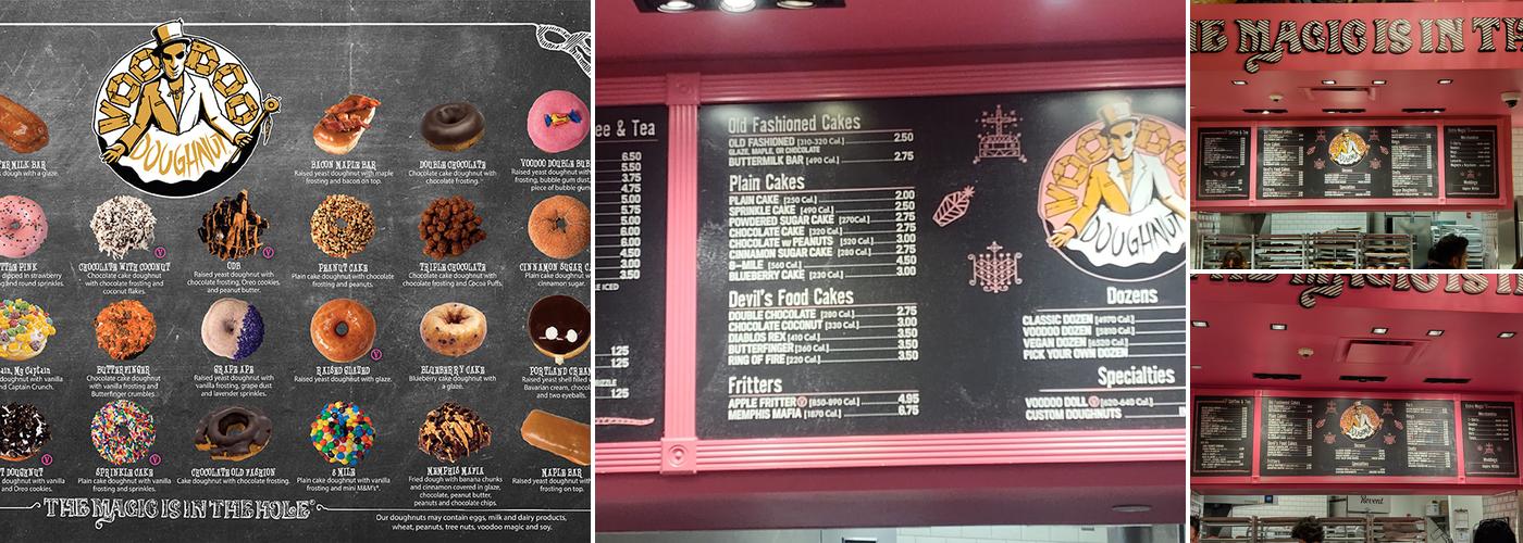 Voodoo Doughnut Menu