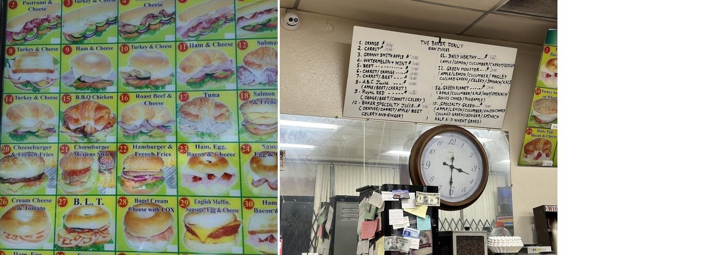 Donut Baker Menu