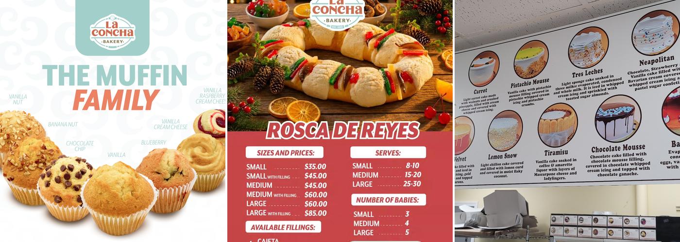 La Concha Bakery Menu