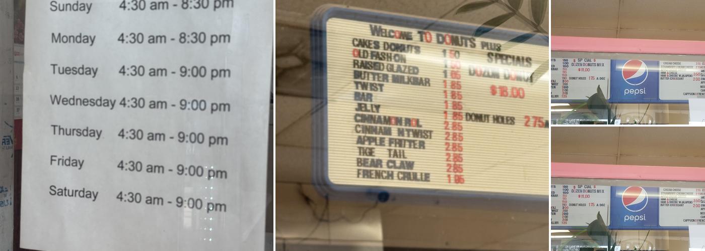 Donuts Plus Menu