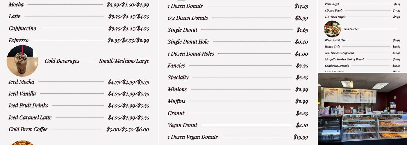 Donutopolis Menu