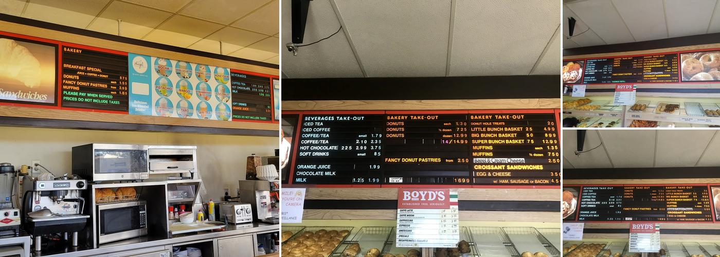 Sunny Donuts Menu