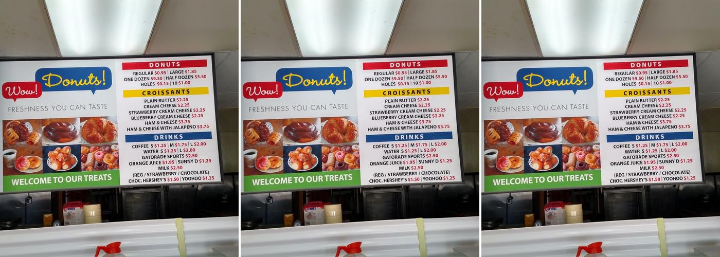 Wow Donuts Menu