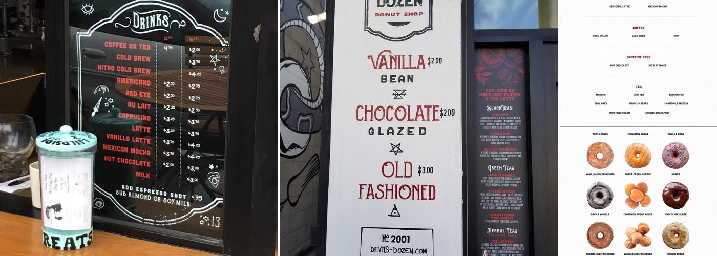 Devil's Dozen Donut Shop Menu