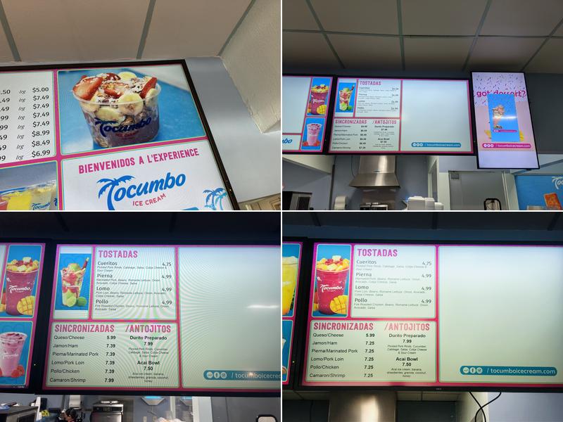 Tocumbo Ice Cream Menu