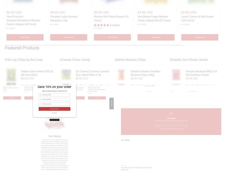 Carnival Candies and Ice Cream Inc. Menu