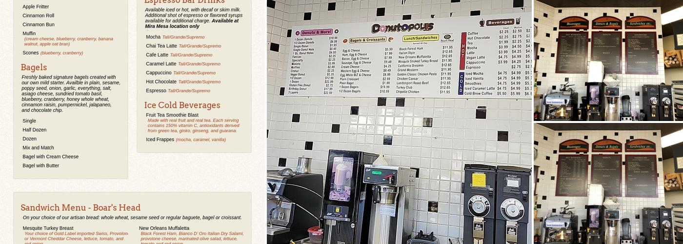 Donut Touch Menu