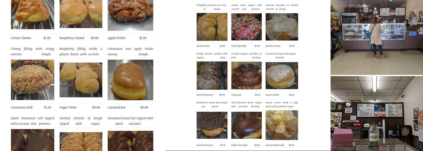 Donut Stop Menu