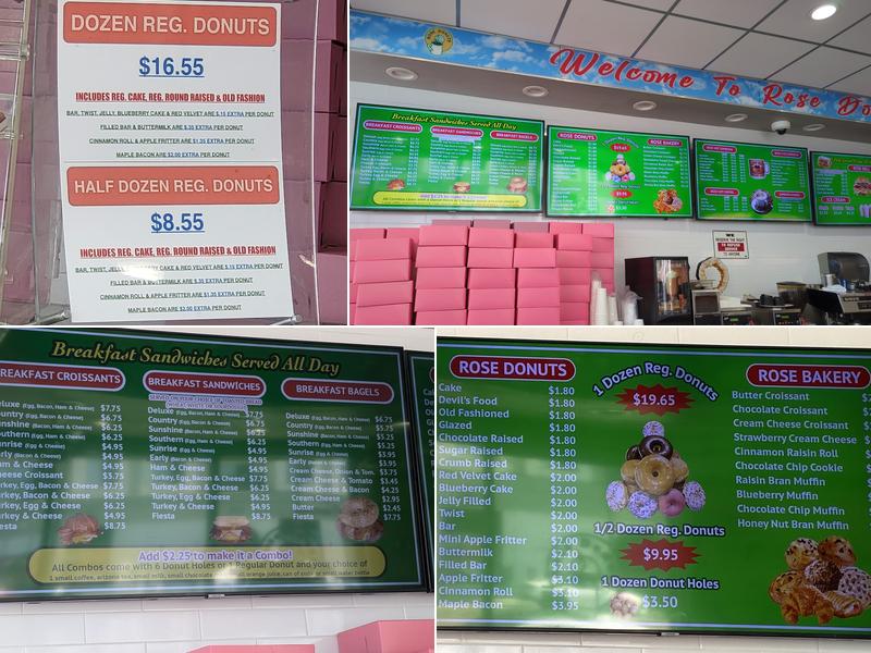 Rose Donuts Menu