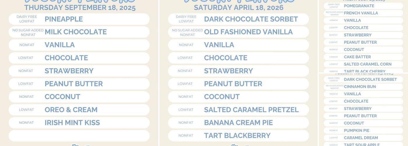 Yogurt Mill Menu