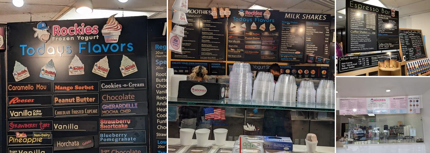 Rockie's Frozen Yogurt Menu