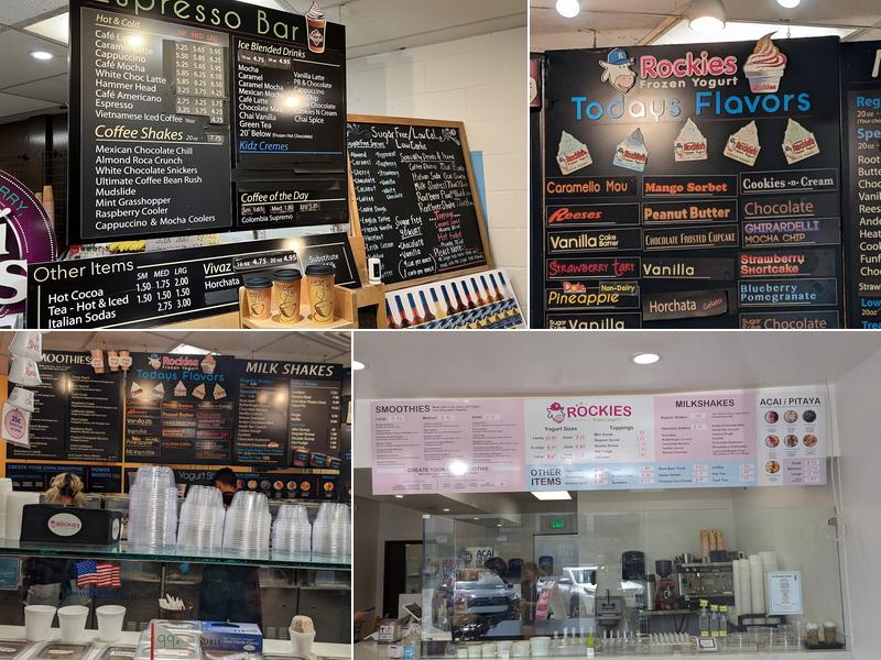 Rockie's Frozen Yogurt Menu