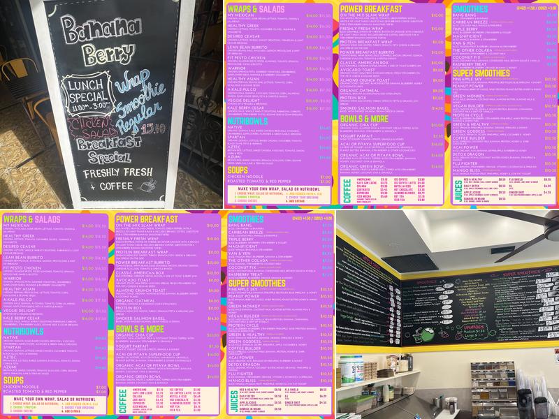 Banana Berry Menu