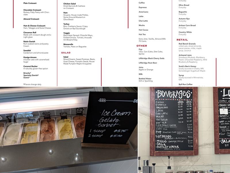 Red Bench Bakery Menu