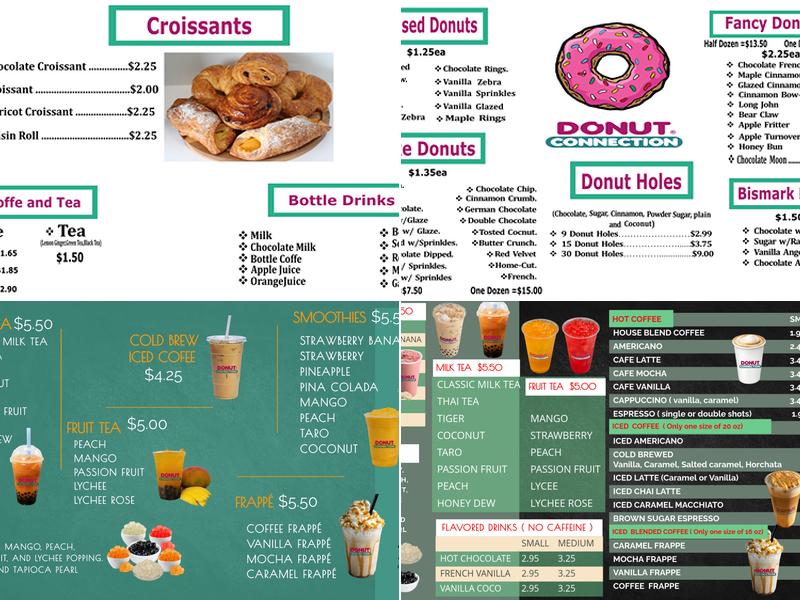 Donut Connection Menu