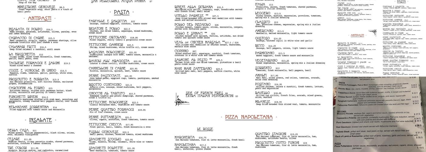 Solunto Restaurant & Bakery Menu