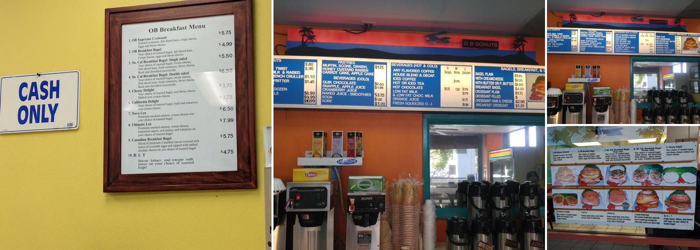 O B Donuts Menu