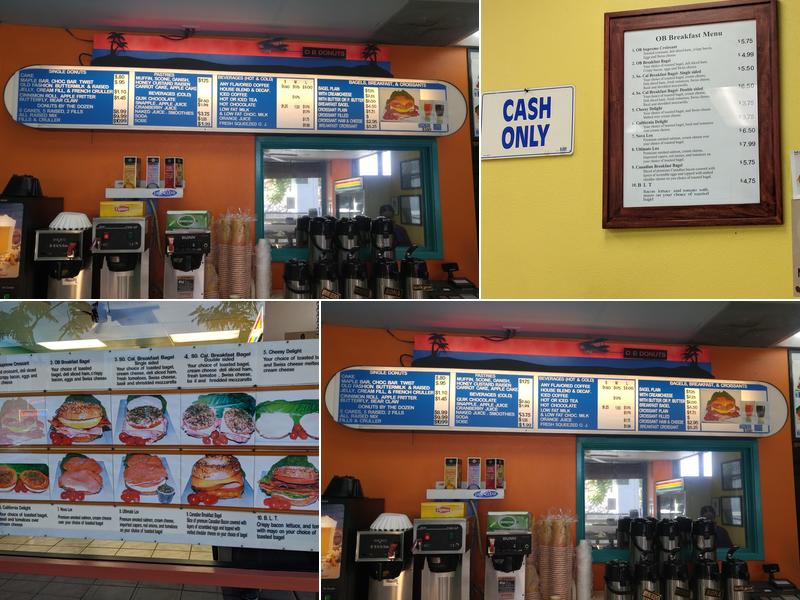 O B Donuts Menu
