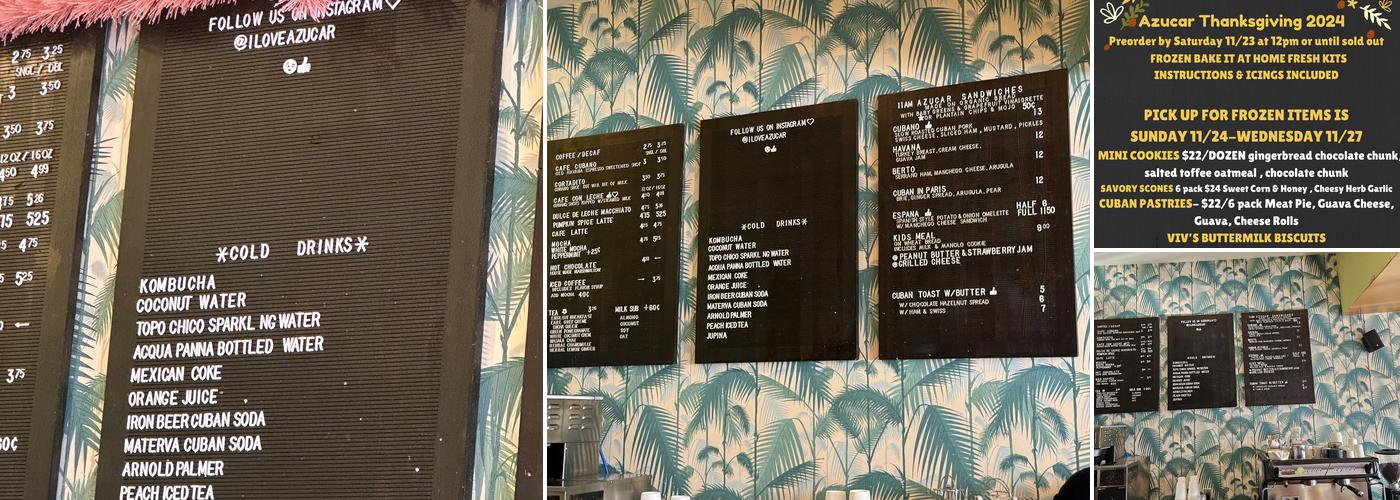 Azucar Menu