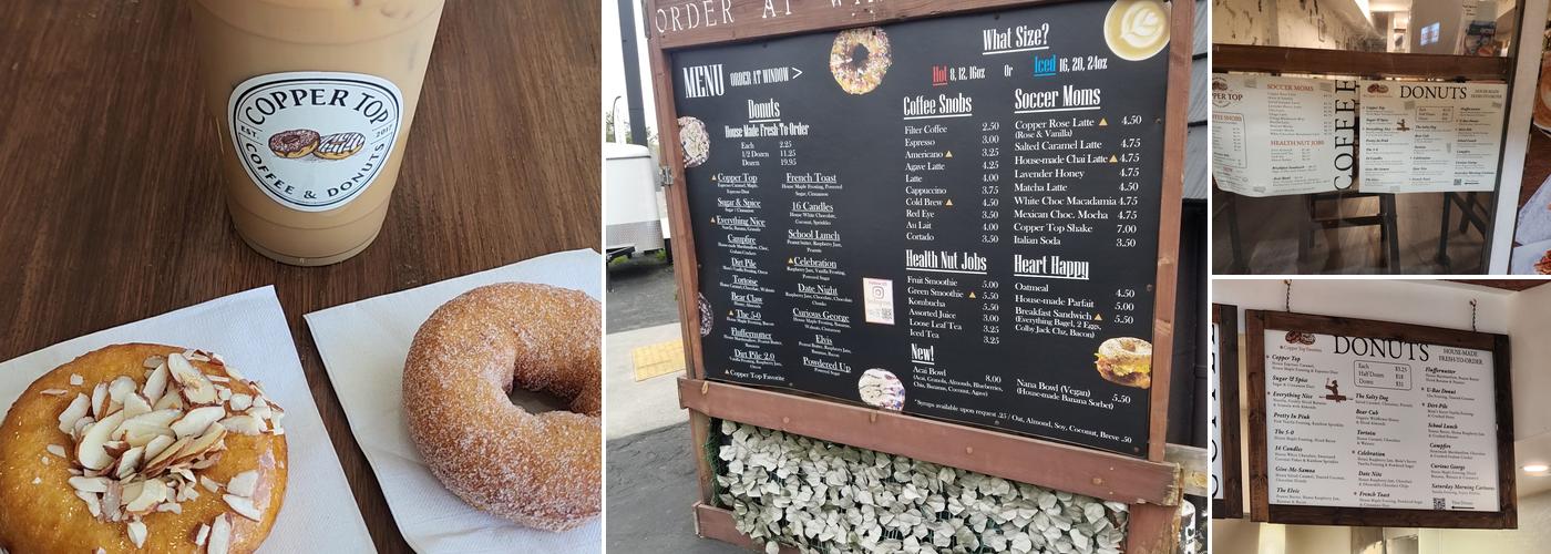 Copper Top Coffee & Donuts Menu