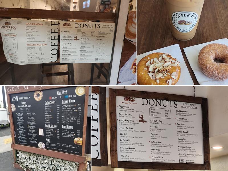 Copper Top Coffee & Donuts Menu