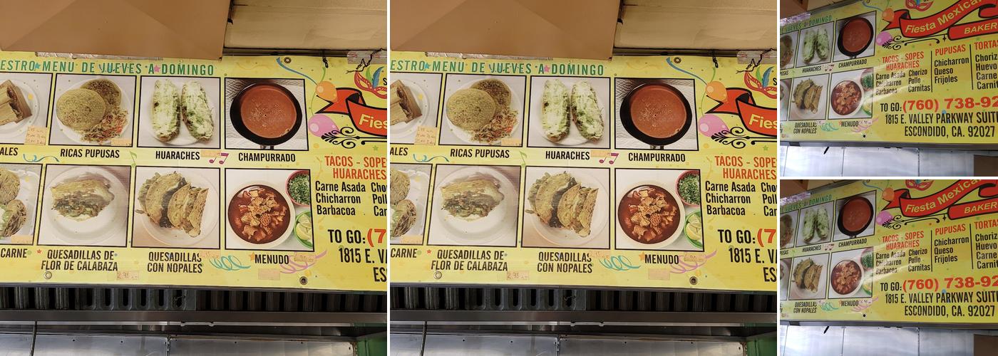 Fiesta Mexicana Bakery Menu