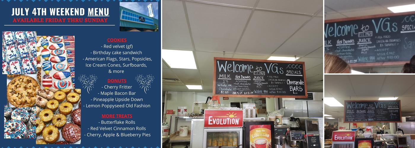 VG Donut & Bakery Menu