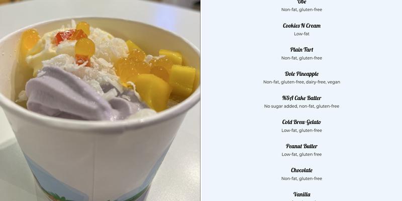 In The Mix Yogurt Menu