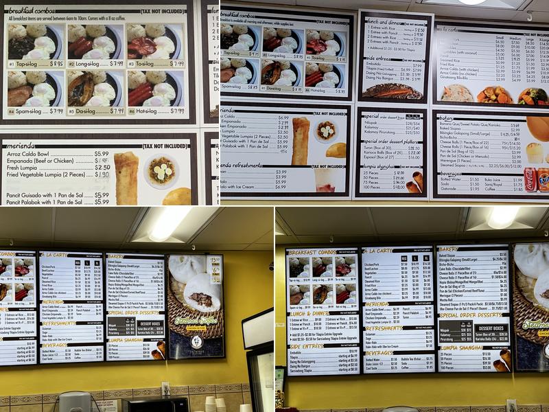 Valerio's City Bakery Menu