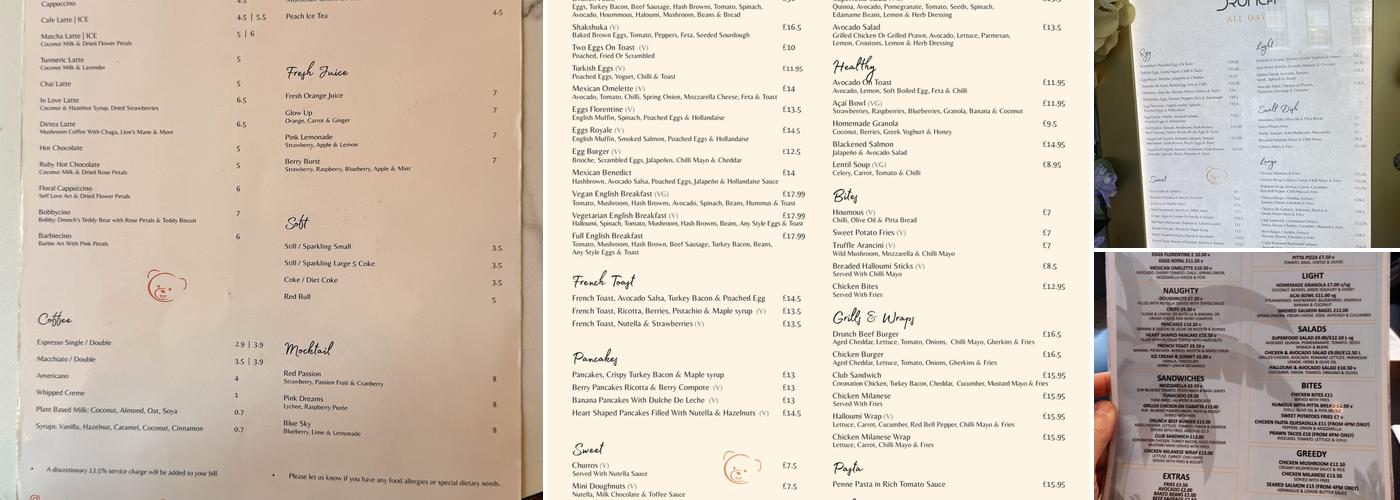 Drunch Mayfair Menu