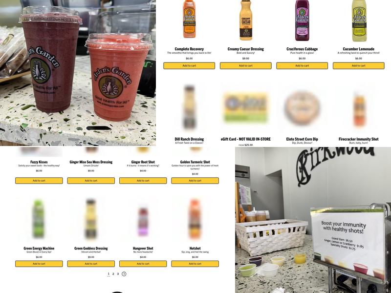 Arden's Garden Juices and Smoothies Kirkwood Menu