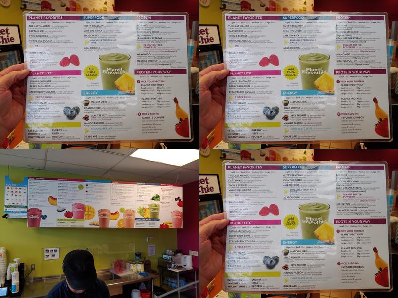 Planet Smoothie Menu