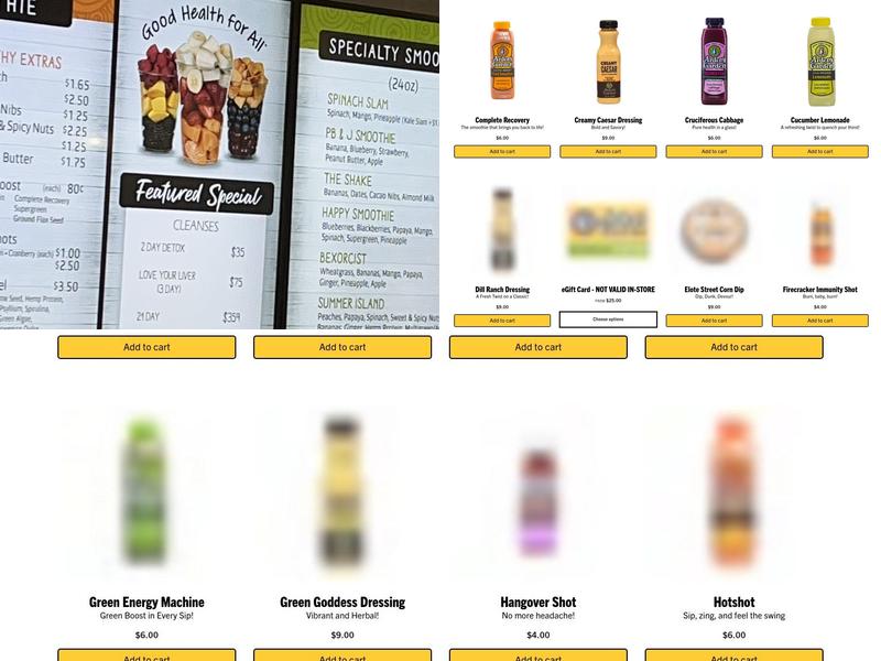 Arden's Garden Vinings Menu