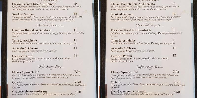 Darshan Bakery Menu