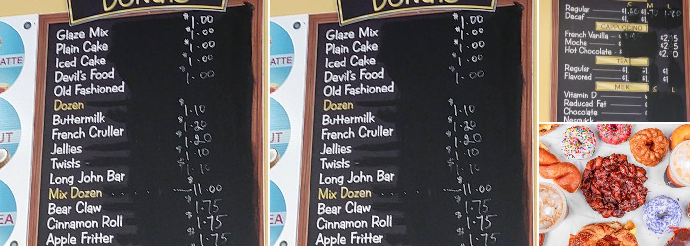 Mart's Donuts Menu