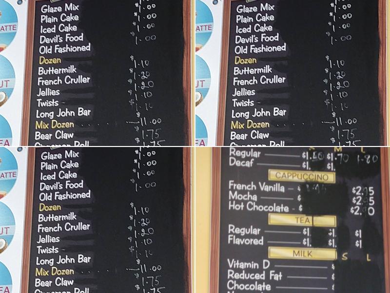 Mart's Donuts Menu