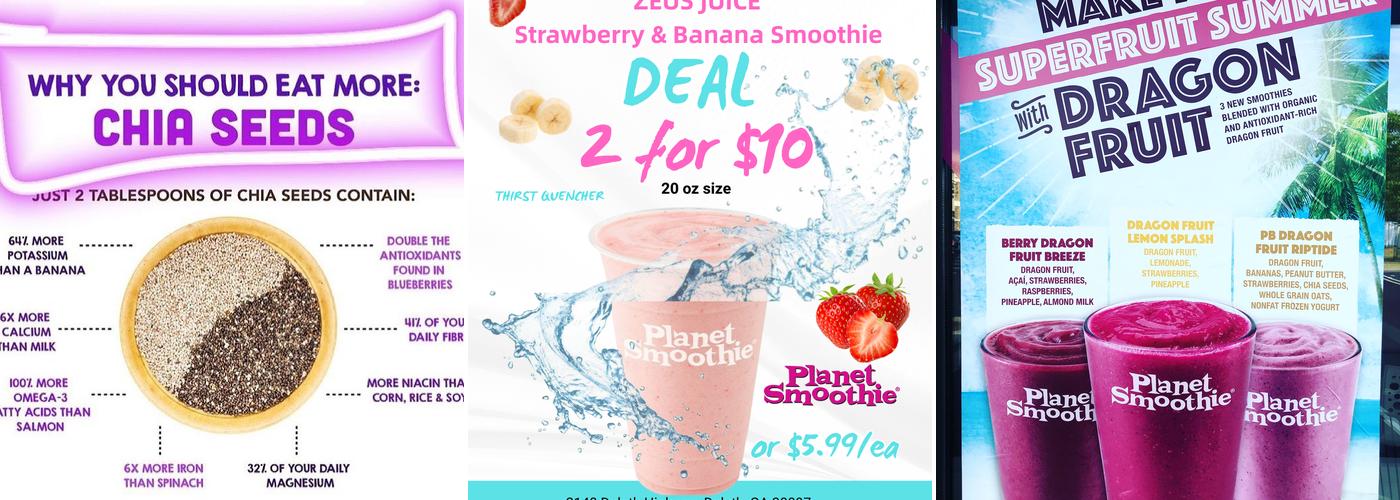 Planet Smoothie Menu
